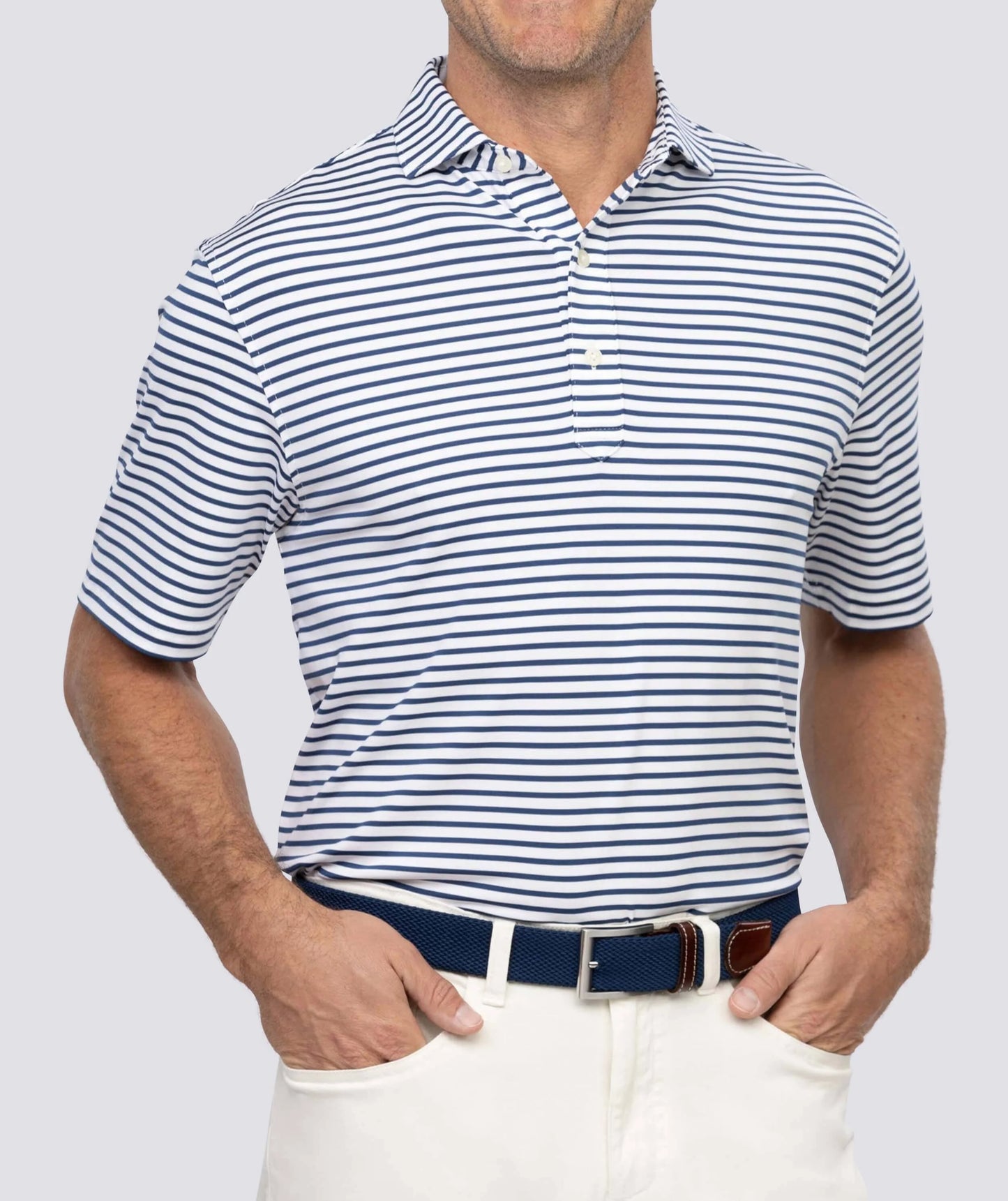 Men's Turtleson Polo - Gus Stripe Performance Polo